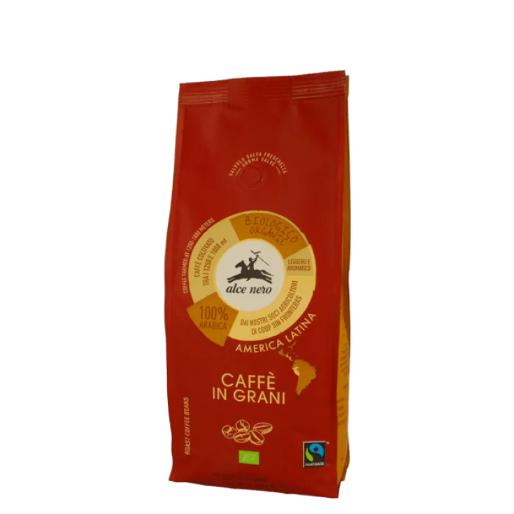 100% Arabica Coffee In Organic Alce Nero Grains 500g