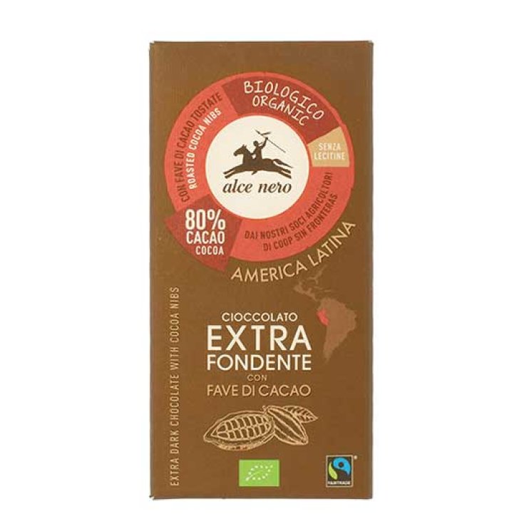 Extra Dark Chocolate With Organic Cocoa Beans Alce Nero 100g Extra Dark Chocolate With Organic Cocoa Beans Alce Nero 100g