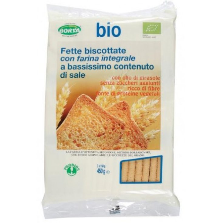 Rusks With Whole Wheat Flour With Very Low Organic Salt Content Probios 450g