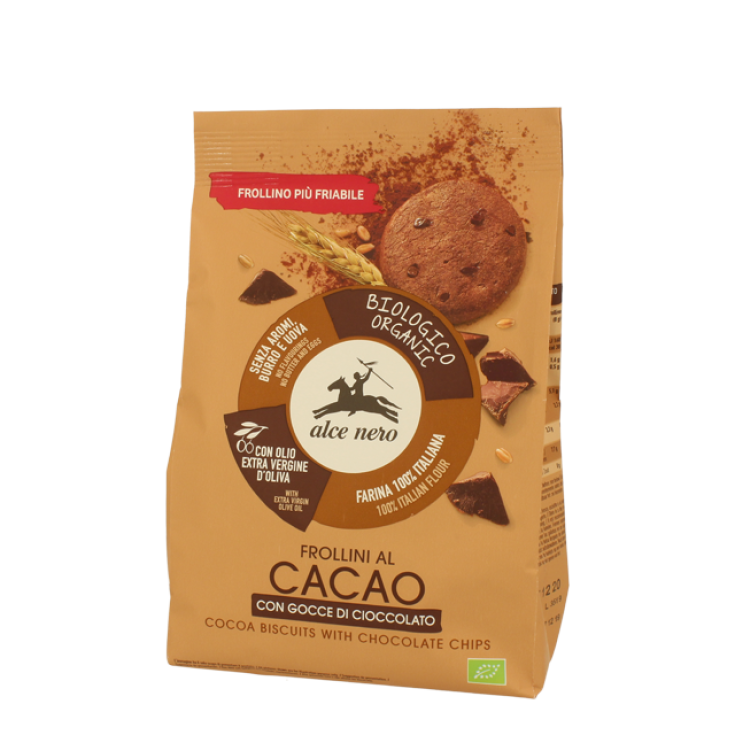 Shortbread biscuits with cocoa with drops of organic chocolate Alce Nero 300g