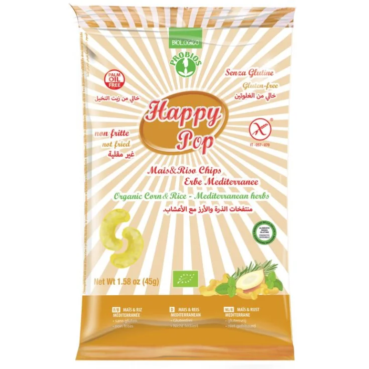Happy Pop Mediterranean Herbs Gluten Free Probios 45g
