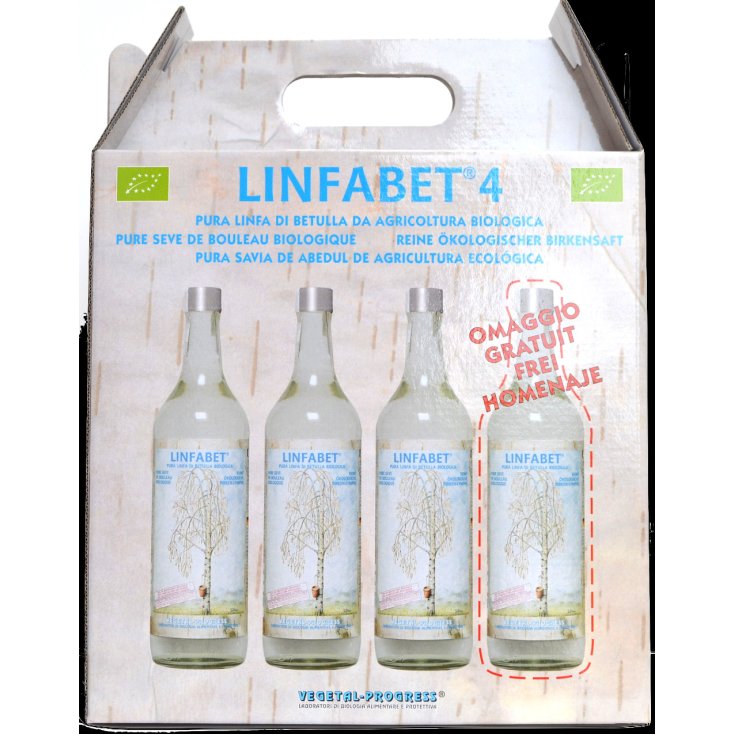 Linfabet® 4 Pure Organic Birch Sap Vegetal Progress 3 Bottles + 1 Free