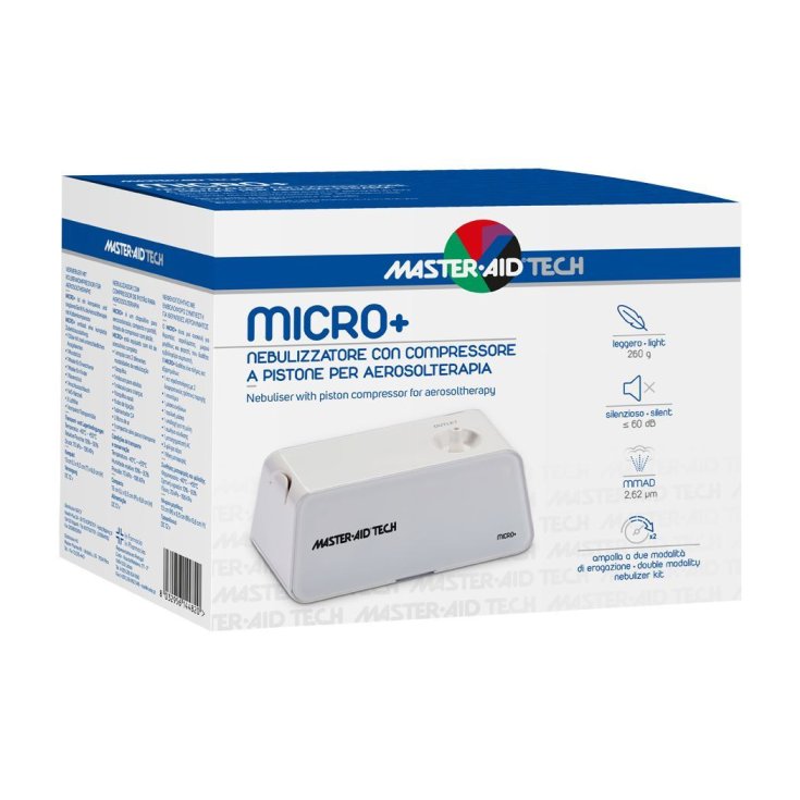 MICRO + Nebulizer With Piston Compressor For Aerosol Therapy Master Aid® Tech