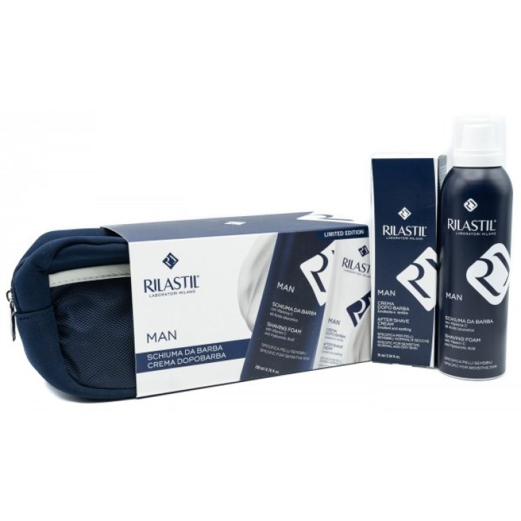 Man Complete Shaving Treatment Shaving Foam Clutch Bag + Rilastil® After Shave Cream