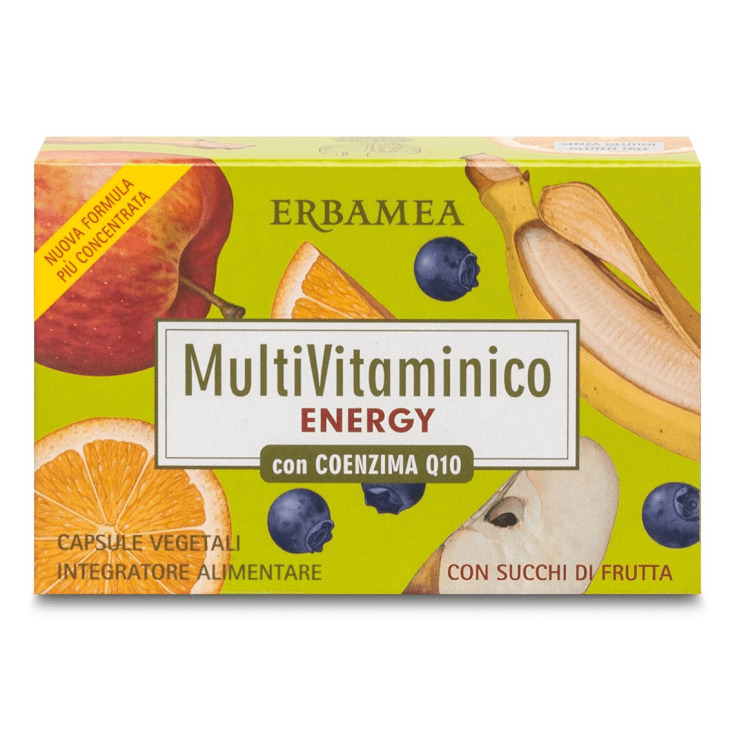 Energy Multivitamin With Coenzyme Q10 Erbamea 24 Vegetable Capsules