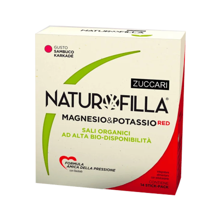 Naturofilla® Magnesium & Potassium Red Elderberry Taste-Karkadè Zuccari 14 Stick