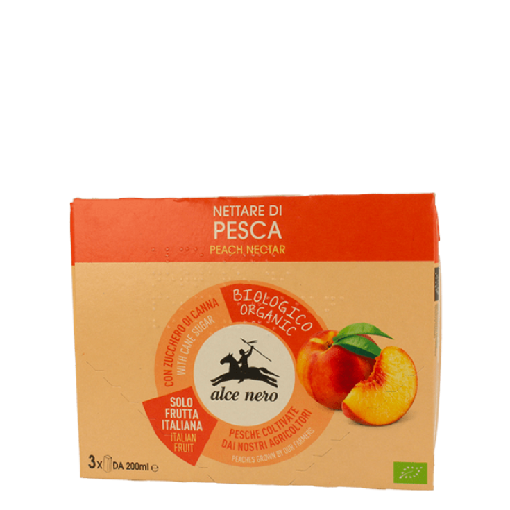 Alce Nero Organic Peach Nectar 3x200ml - Farmacia Loreto