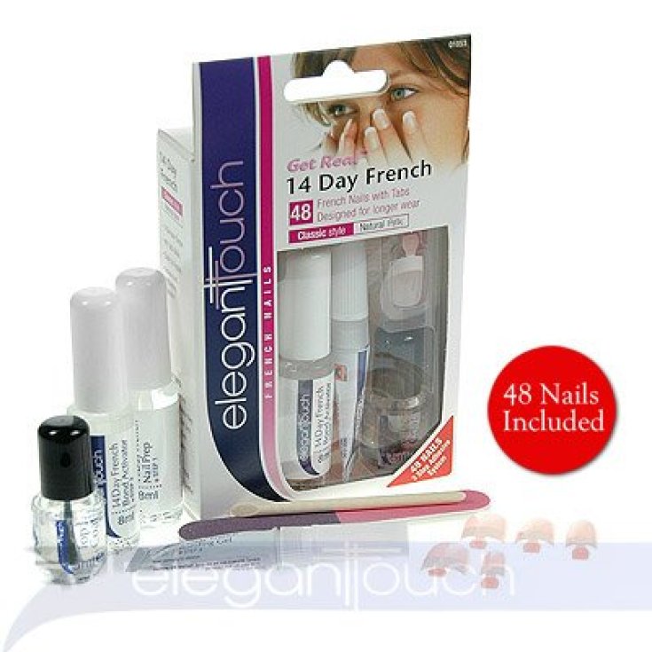Uragme Elegant Touch Get Real 14 Day French Artificial Nail Kit Bare Color