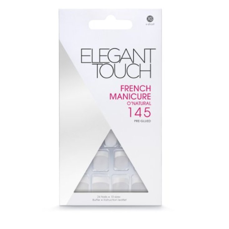 Uragme Elegant Touch French Manicure Natural Pre-glued Nails