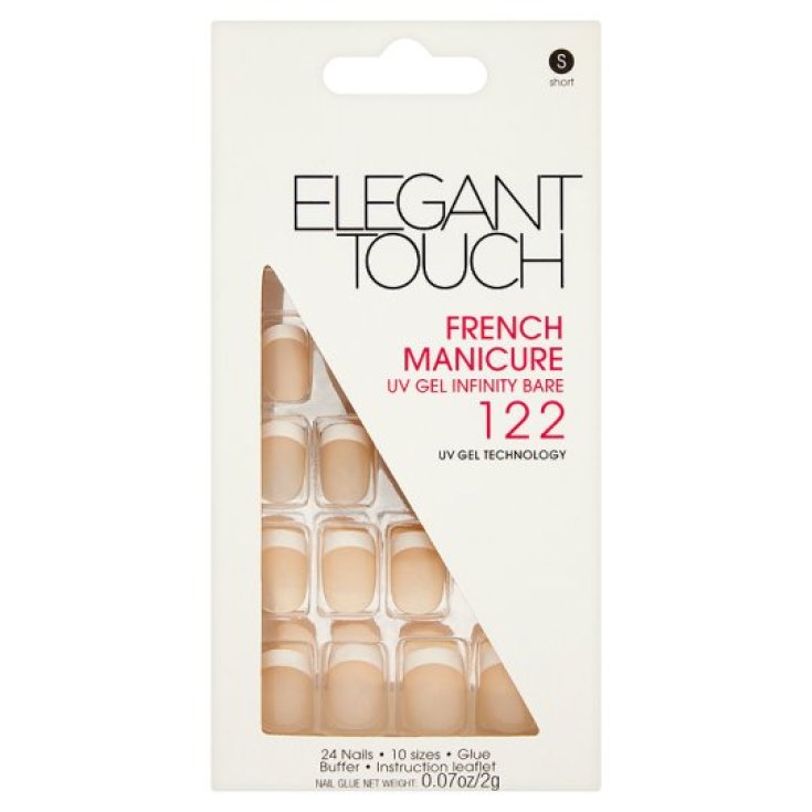 Uragme Elegant Touch French Manicure UV Gel Coat Infinity Bare 24 Short Nails N ° 122