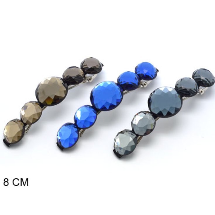 Look Company Oval Hair Clip Blue Stones Article 642-506