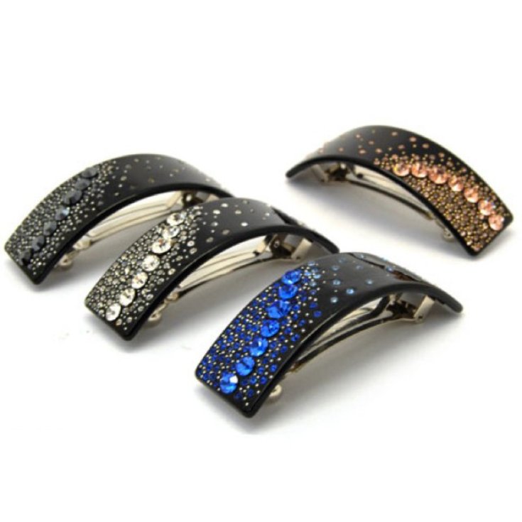 Look Company Oval Hair Clip Brown Stones Article 642m