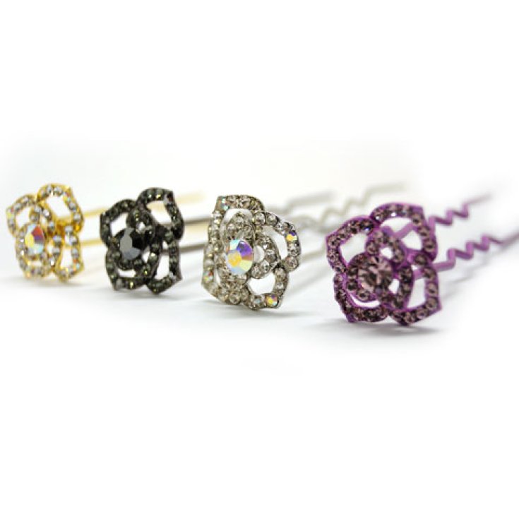 Look Company Hairpin Black Flower Strass Article 209n-307