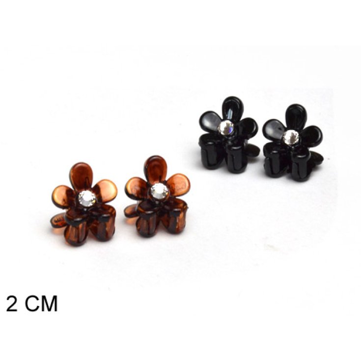 Look Company Small Flowers Strass Clips Article 482-403