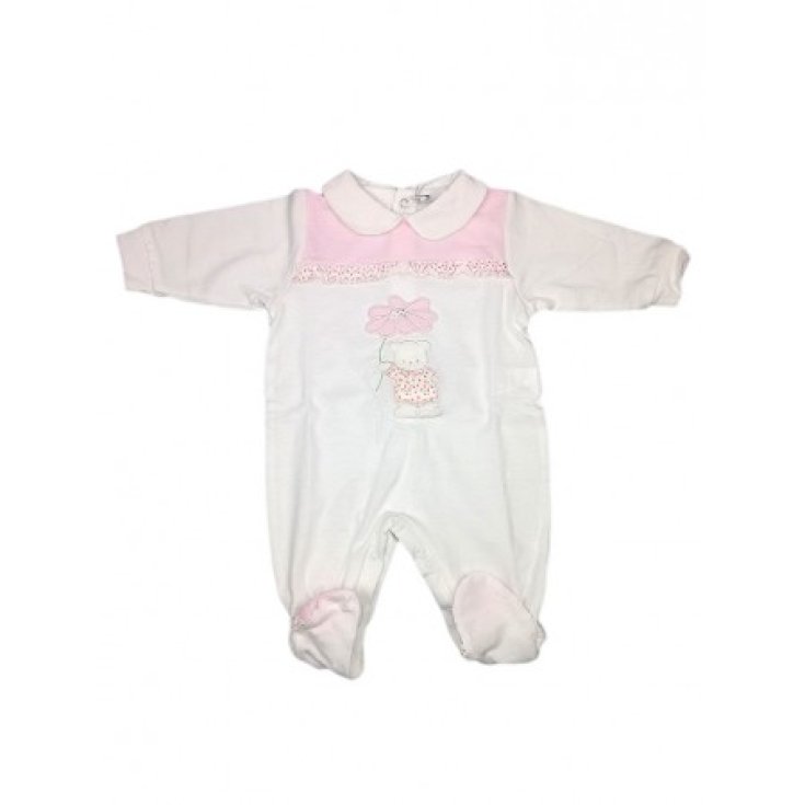 Will B white pink baby girl cotton romper suit 0 - 3 m