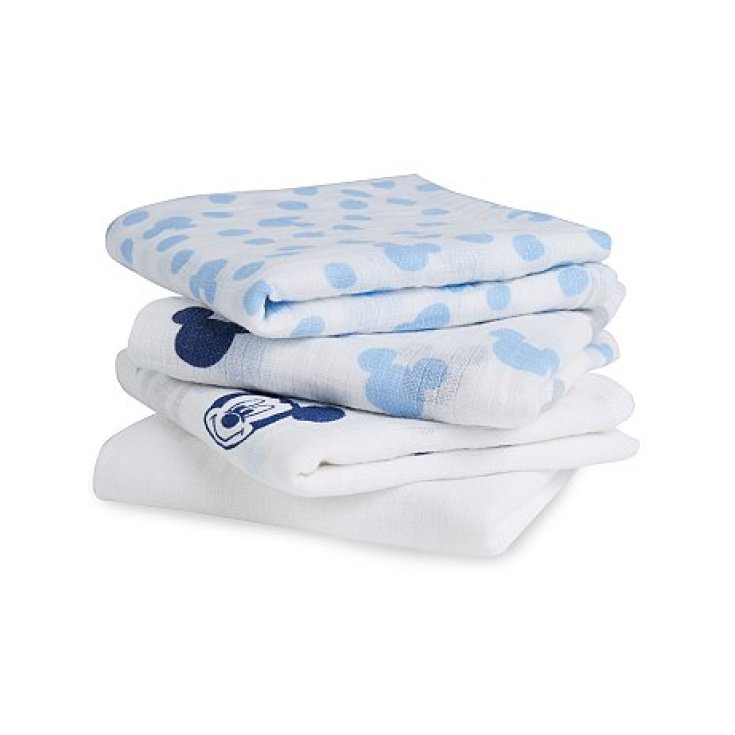 Pack 3 pcs square newborn Disney baby Mickey white sky TU