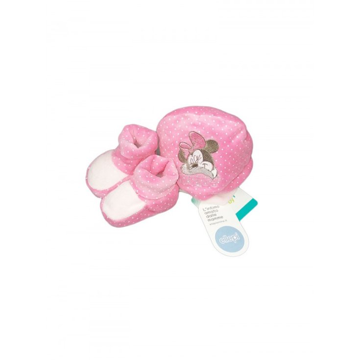Set 2pcs hat hat chenille baby girl Disney Baby Minnie fuchsia pink TU