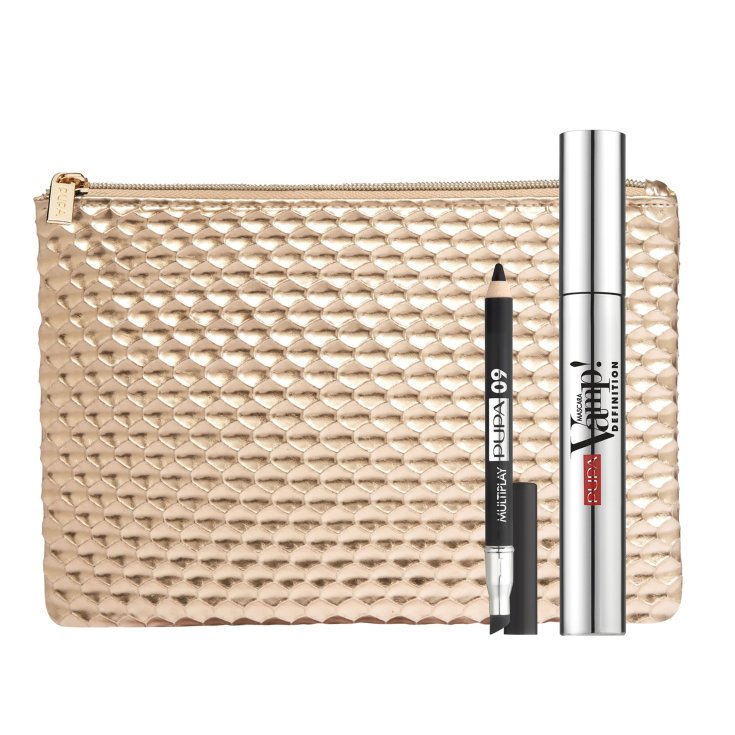 Pupa Kit Vamp! Definition Mascara + Mini Multiplay Pencil + Clutch Bag