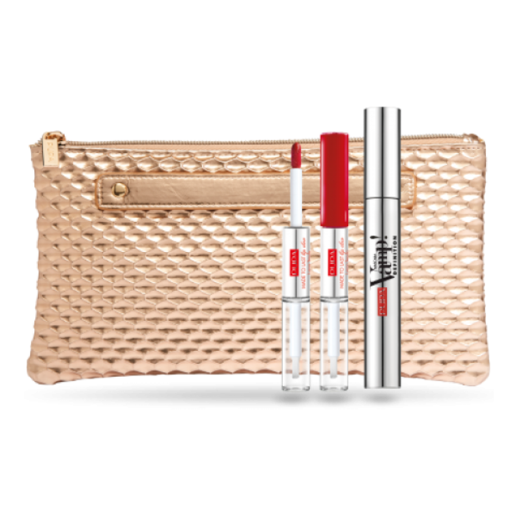 Pupa Kit Vamp! Definition Mascara + Lipstick Made To Last Lip Duo + Pochette