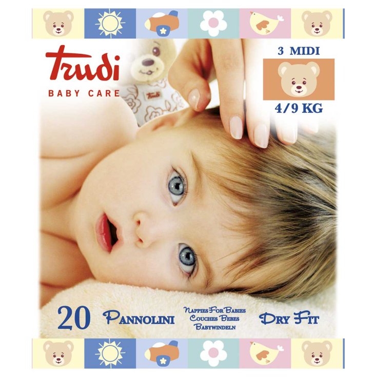 Dry Fit Diapers Size Midi 4 / 9kg Trudi Baby Care 20 Diapers