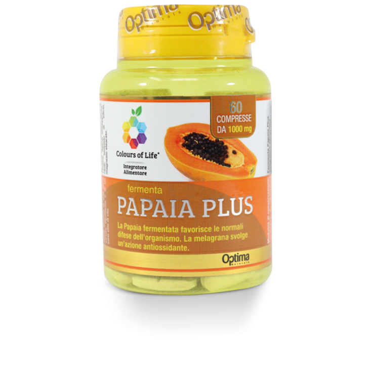 Papaya Plus With Pomegranate Extract Colors Of Life® Optima Naturals 60 Tablets