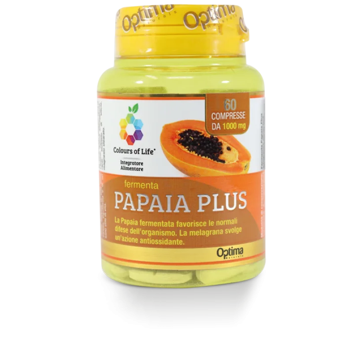 Papaya Plus With Pomegranate Extract Colors Of Life® Optima Naturals 60 Tablets