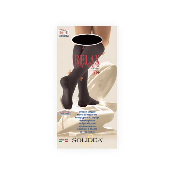 Relax Unisex Knee-Highs 70 Den Solidea® Black 4-XL 1 Pair