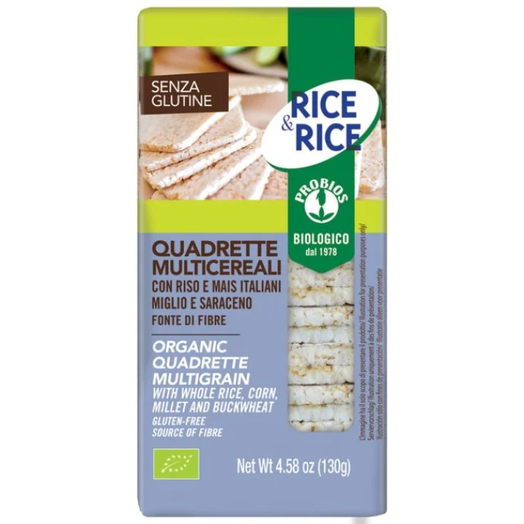 Rice & Rice Quadrette Multigrain Millet And Buckwheat Probios 130g