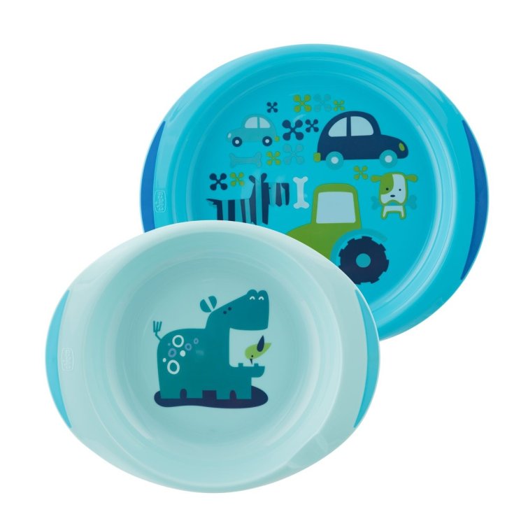 12m Deep And Top Plates Set + Chicco® Light Blue