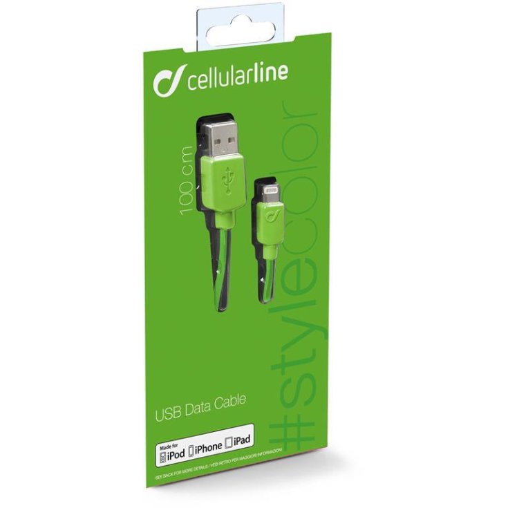 USB Cable #Stylecolor - Lightning Cellularline 1 Green Data Cable