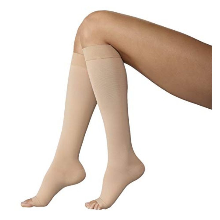 Varisan® Etheré Short Knee-Highs Open Toe Color Poudre Size 2 Cizeta 1 Pair
