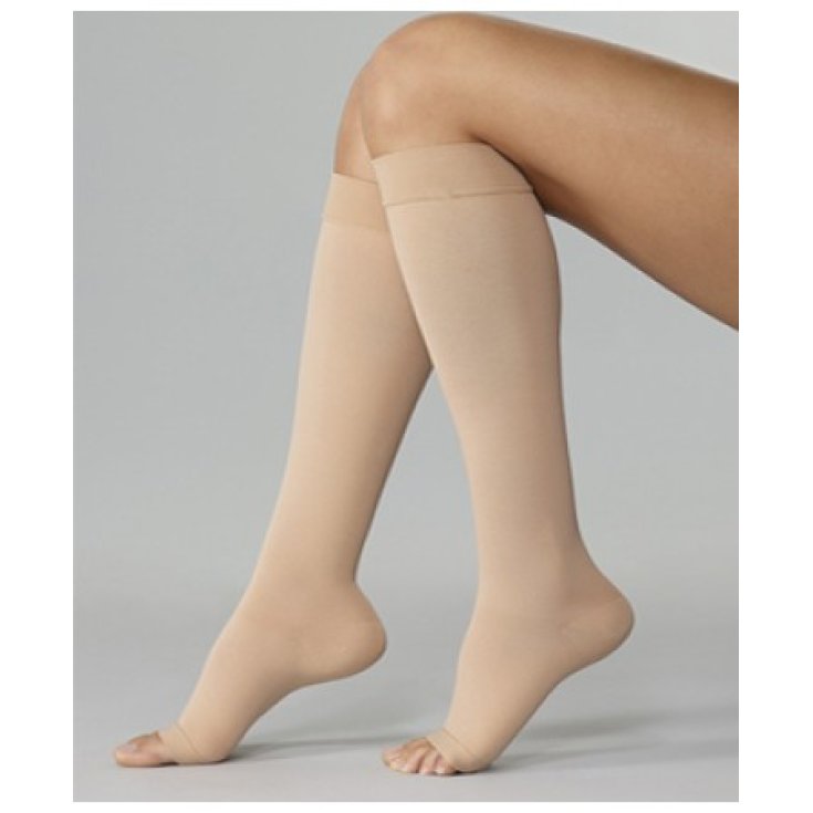 Varisan® Top K1 Knee-highs Cotton Open Toe Short Beige 2 Cizeta