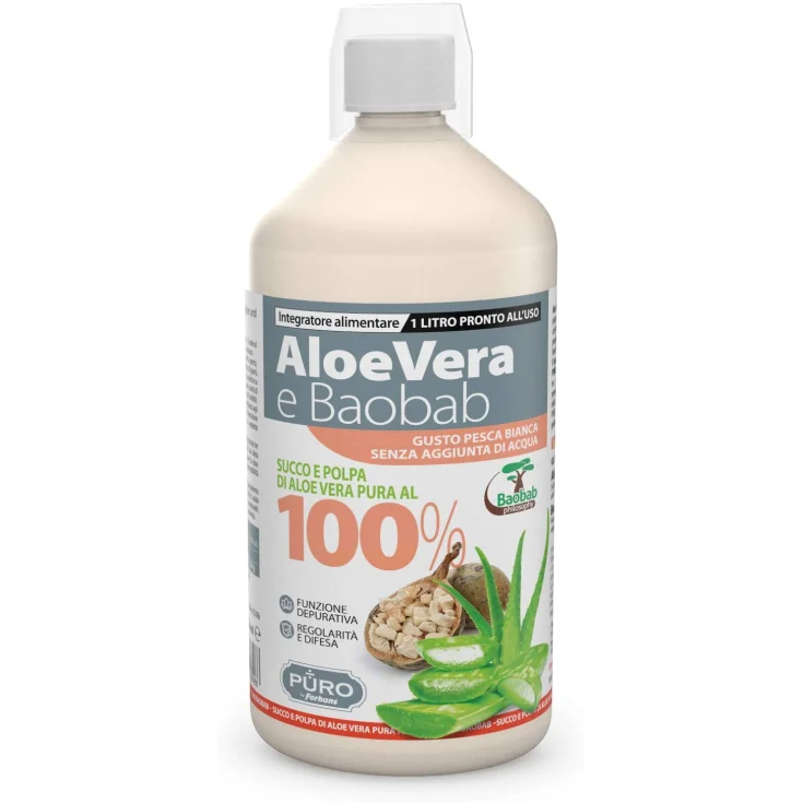 Aloe Vera And Baobab PURE Peach Taste 1 Liter