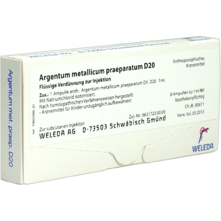 Argentum Metallicum Preparatum D20 Weleda 8 Vials of 1ml