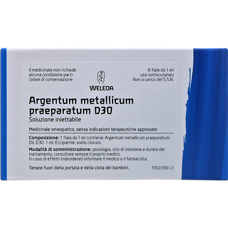 Argentum Metallicum Praeparatum D30 Weleda 8 Vials of 1ml