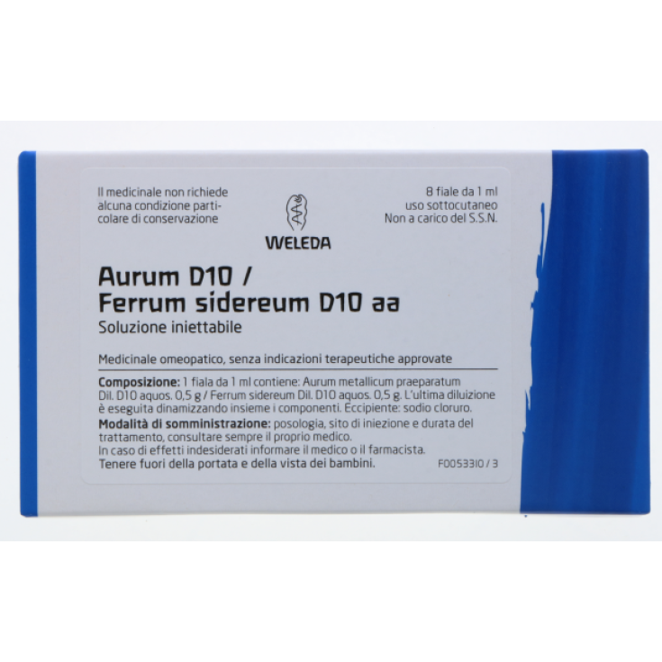 Aurum D10 / Ferrum Sidereum D10 Weleda 8 Vials Of 1ml