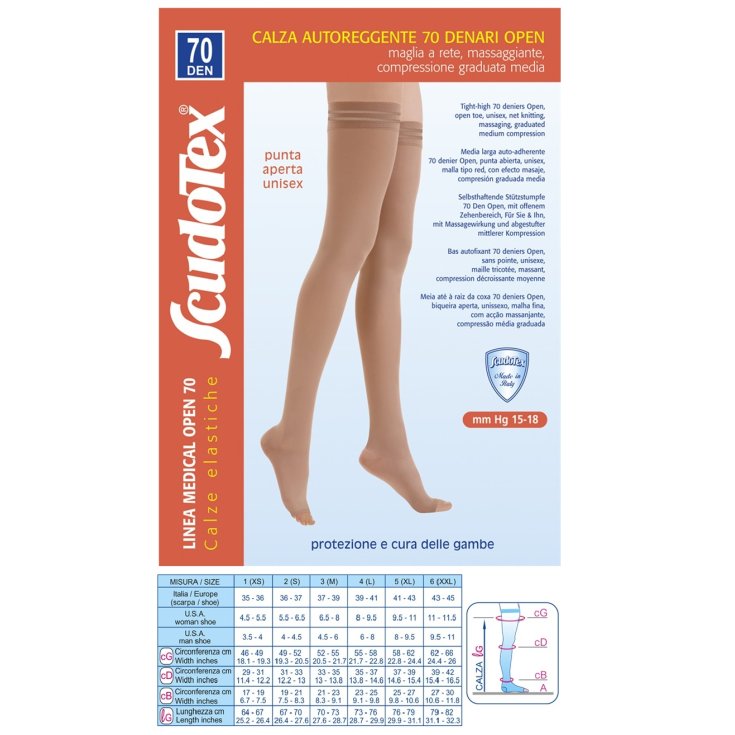 Stay-up 70 Open Toe ScudoTex Skin Size 3