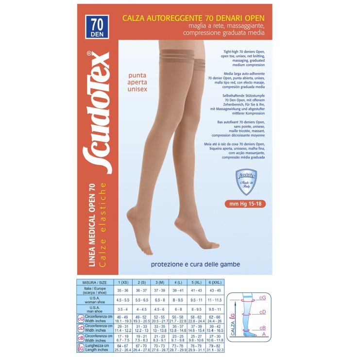 Hold-up 70 Open Toe ScudoTex Skin Size 4