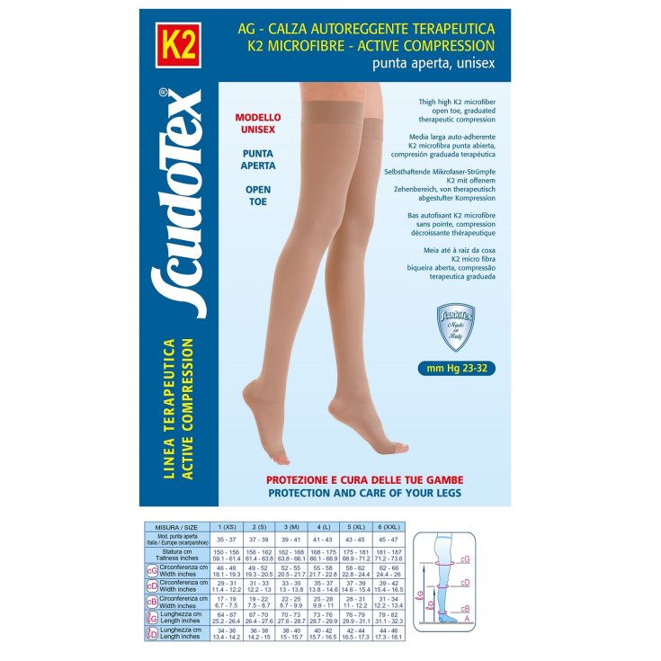 K2 Microfiber Open Toe Stay Up ScudoTex Beige Size 4