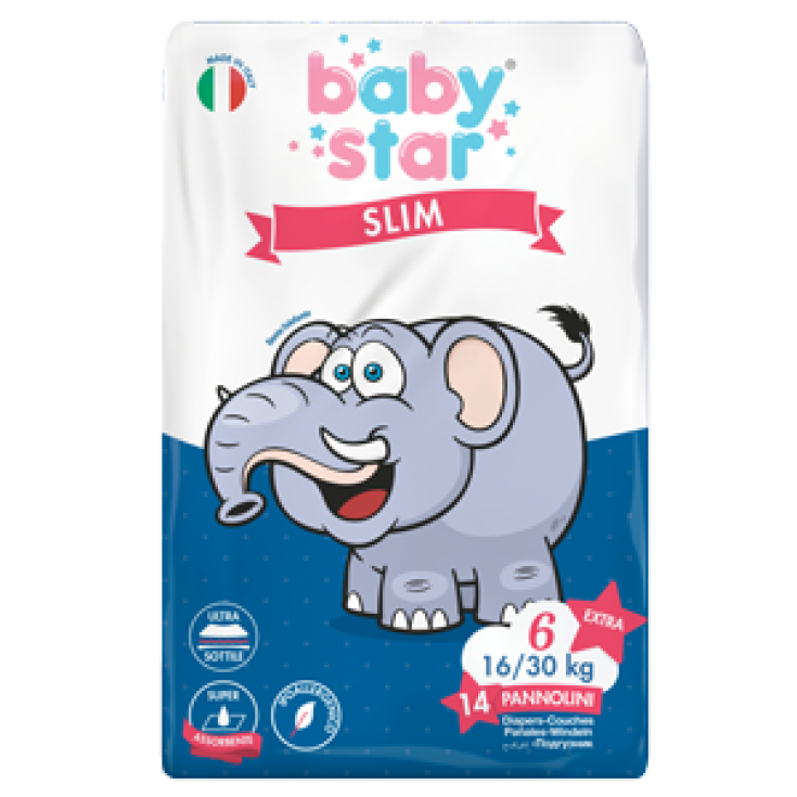 BabyStar Slim Extra Large Size 6 (16-30Kg) 14 Diapers