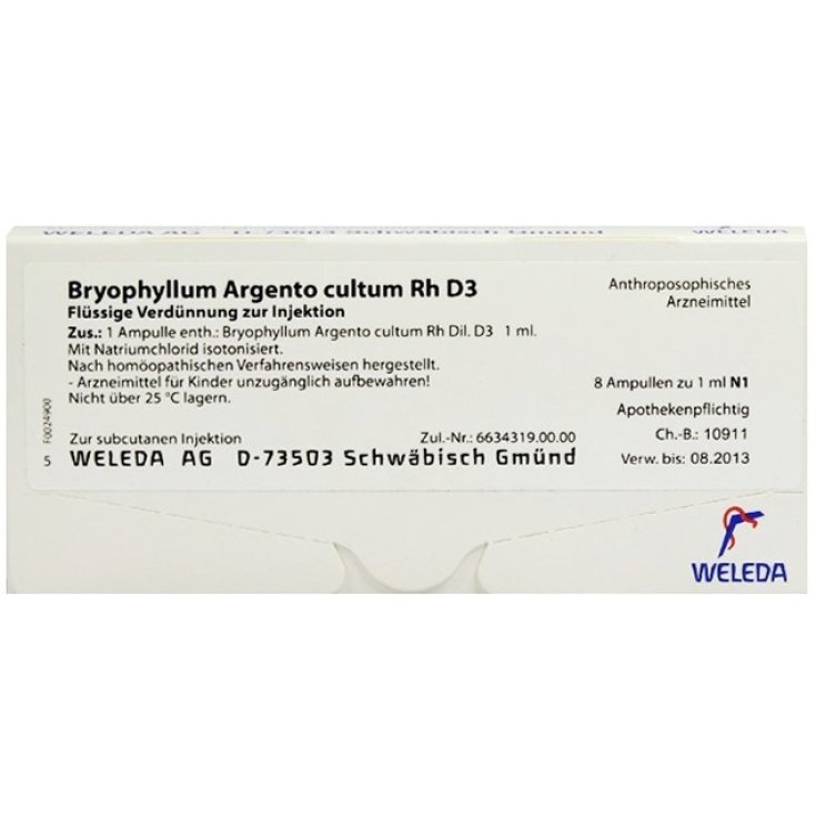 Bryophyllum Silver Rh D3 Weleda 8 Vials of 1ml