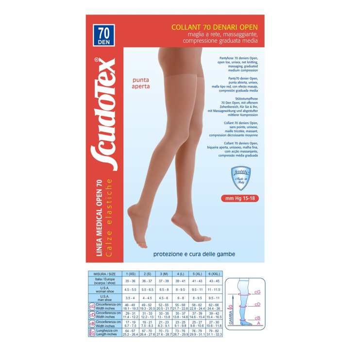 Tights 70 Open ScudoTex Black Size 3