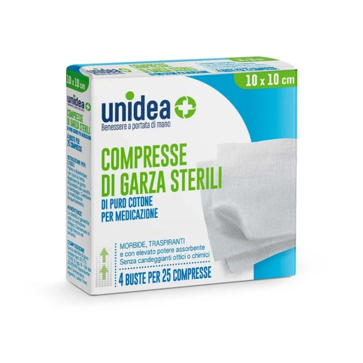 STERILE GAUZE TABLETS unidea 10x10cm 4x25 Tablets