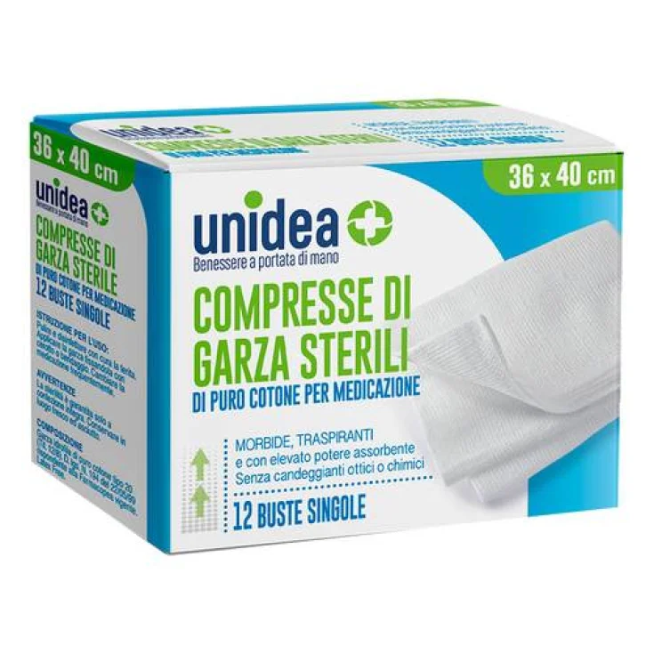 STERILE GAUZE TABLETS unidea 36x40cm 12 Envelopes