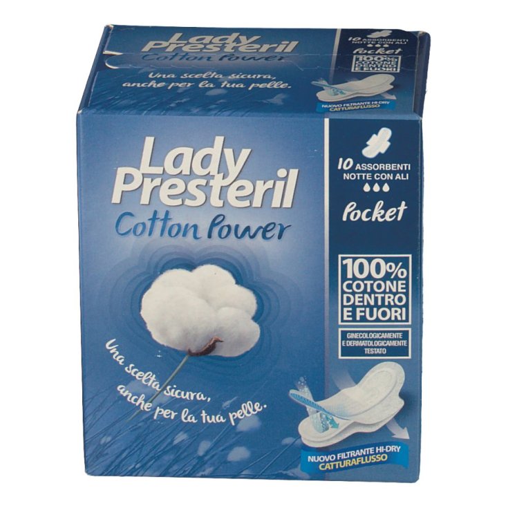 Cotton Power Pocket Lady Presteril 10 Pieces