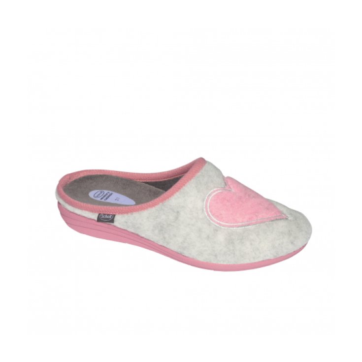 Creamy Heart Gray And Pink Felt Slipper Dr. Sholl's 1 Pair