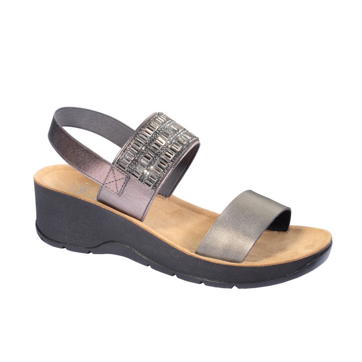 Cristina Scholl® Women's Gray Memory Cushion® Sandal Size 40