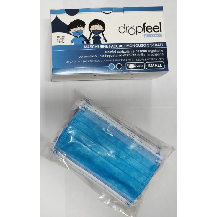 Dropfeel Pediatric Mask Type II Difar 20 Blue Masks