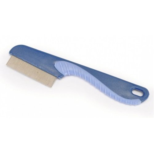 FLEA COMB PL+RUBBER HANDLE - The Comb Has A Rubber Handle