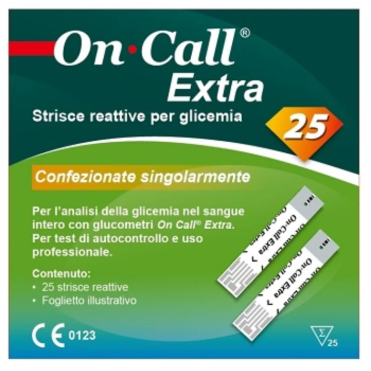 Biotech Diagnostic On Call Extra Blood Glucose Test Strips 25 Pieces